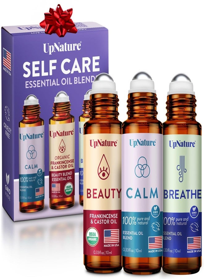 UpNature Self Care Gifts for Women Essential Oils Roll On Set – Galentines & Valentines Day Gifts for Her Mom Wife - Breathe, Beauty & Calm Oil Roller for Aromatherapy and Relaxation - Image 1